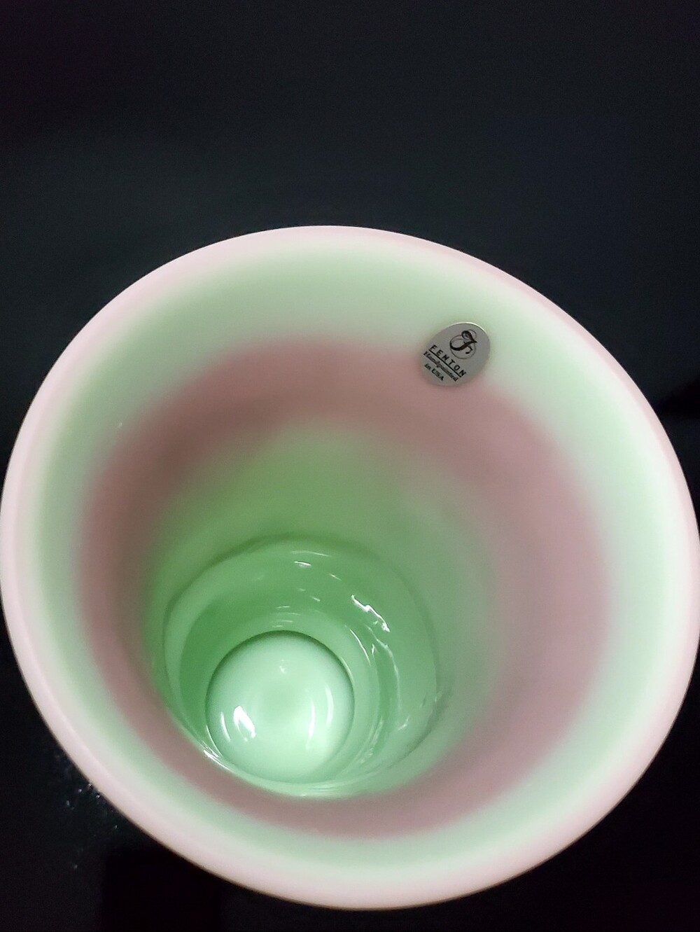 NIB Fenton Lotus Mist Burmese Ginkgo Leaves Hand Painted Vase Signed 8.5" 2007 - Picture 8 of 14